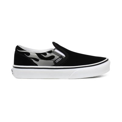 Vans Suede Flame Classic Slip-On - Çocuk Slip-On Ayakkabı (Siyah)